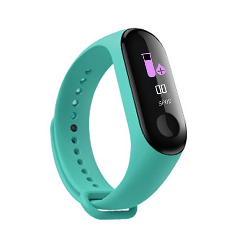 Reloj inteligente M3 para hombre y mujer pulsera multifunción con Bluetooth, rastreador de ritmo cardíaco, resistente al agua,: Green