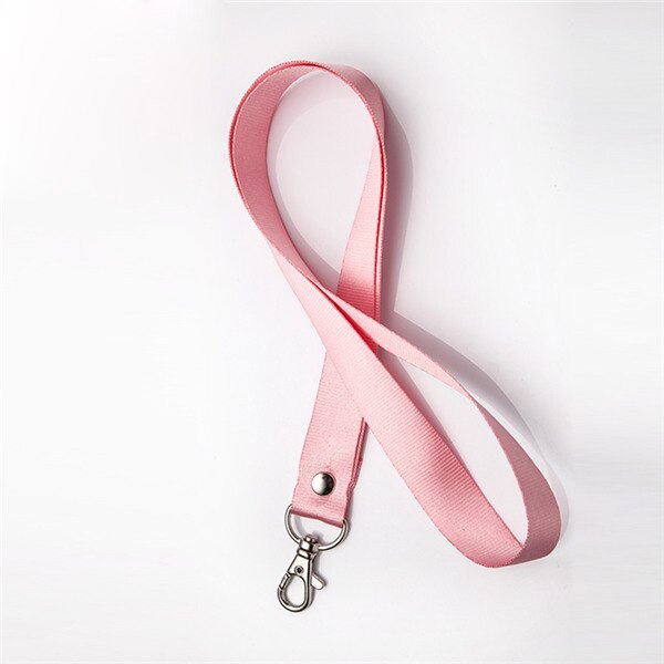 Badge Holder Lanyard 46CM Candy Color Lanyard for Name Tag ID Card Exhibition Card Holder Badge Holder Office and School Supplie: light pink