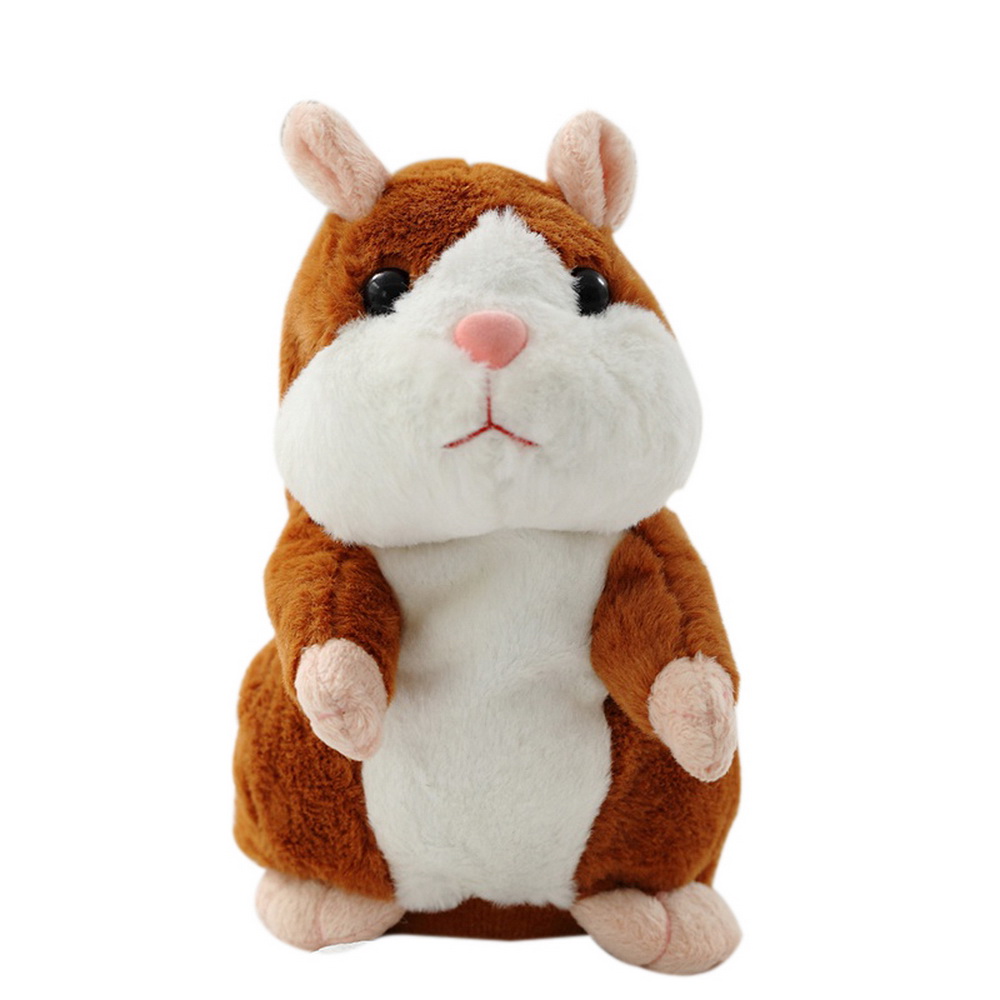 Magic Talking Hamster Pulse Toy Mimicry Pet Electronic Mouse Educational Toy Recording Repeats What You Say Imitate Human Voice: Brown