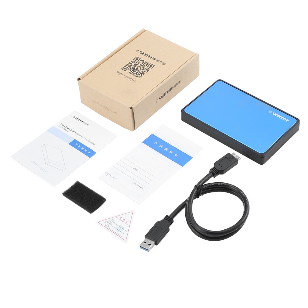 SEATRY SATA 2.5 Inch USB 3.0 HDD Hard Drive Disk External Enclosure Box Plug & Play LED Status Indicator