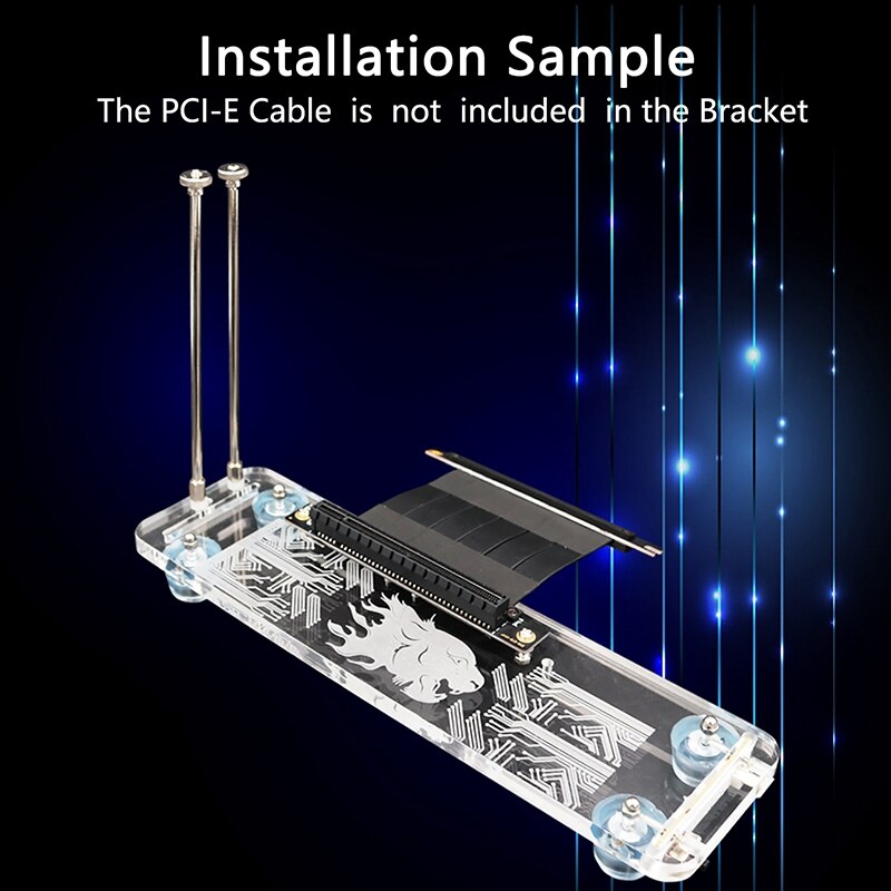 Dvs. kortbrakett pci - e 3.0 16x ie holder vertikal kickstand utgangspunkt med rgb ledet lys til diy atx sak