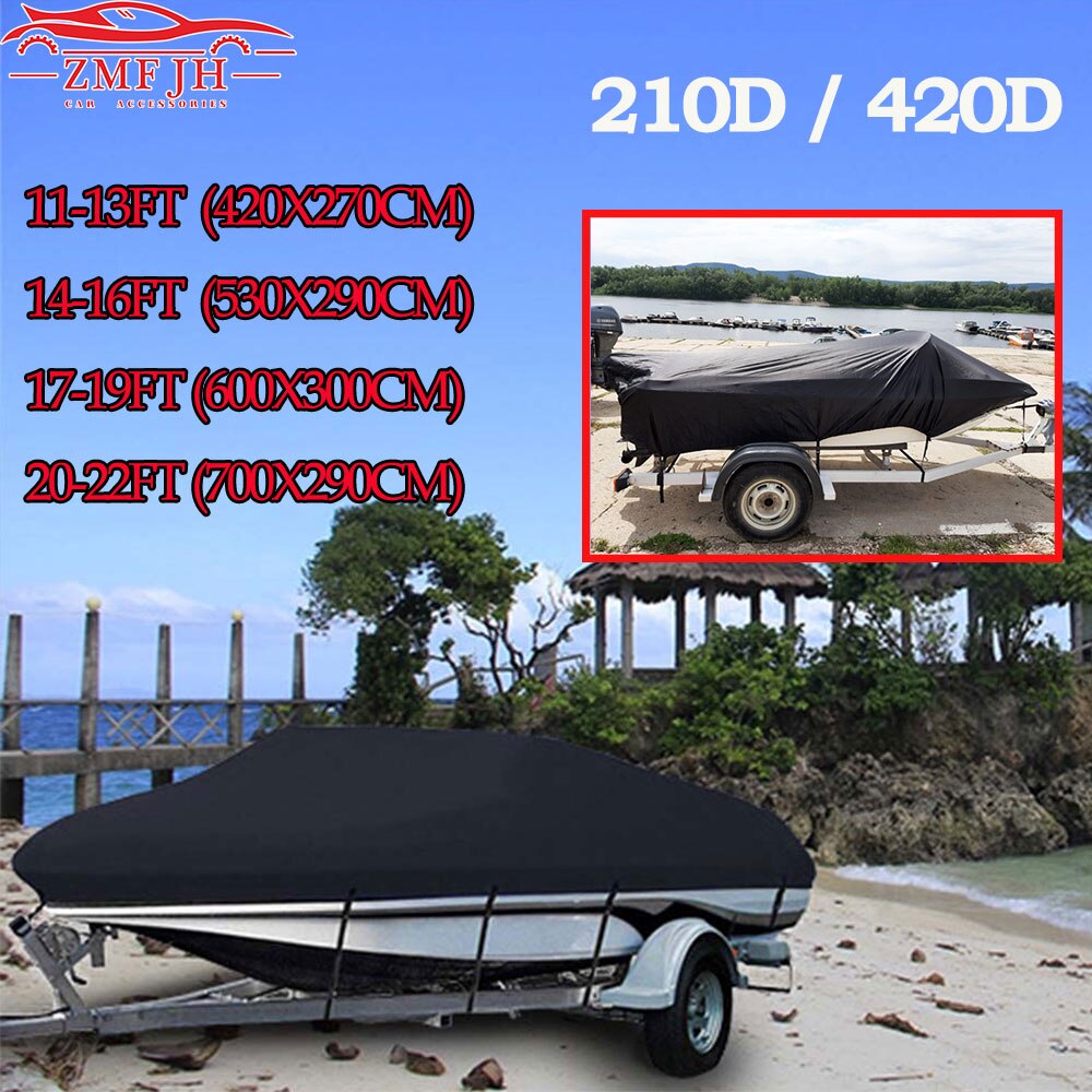 Barco – housse de bateau pour Yacht 10-22ft 210D 420D, couverture de neige d&#39;hiver, pare-soleil étanche, remorque robuste, couverture Marine