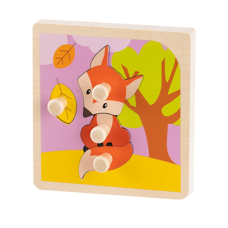 Montessori Early Learning Educational Toy Baby Puzzle in legno Puzzle afferrare giocattolo per bambini Animal Car Intelligence training: 7