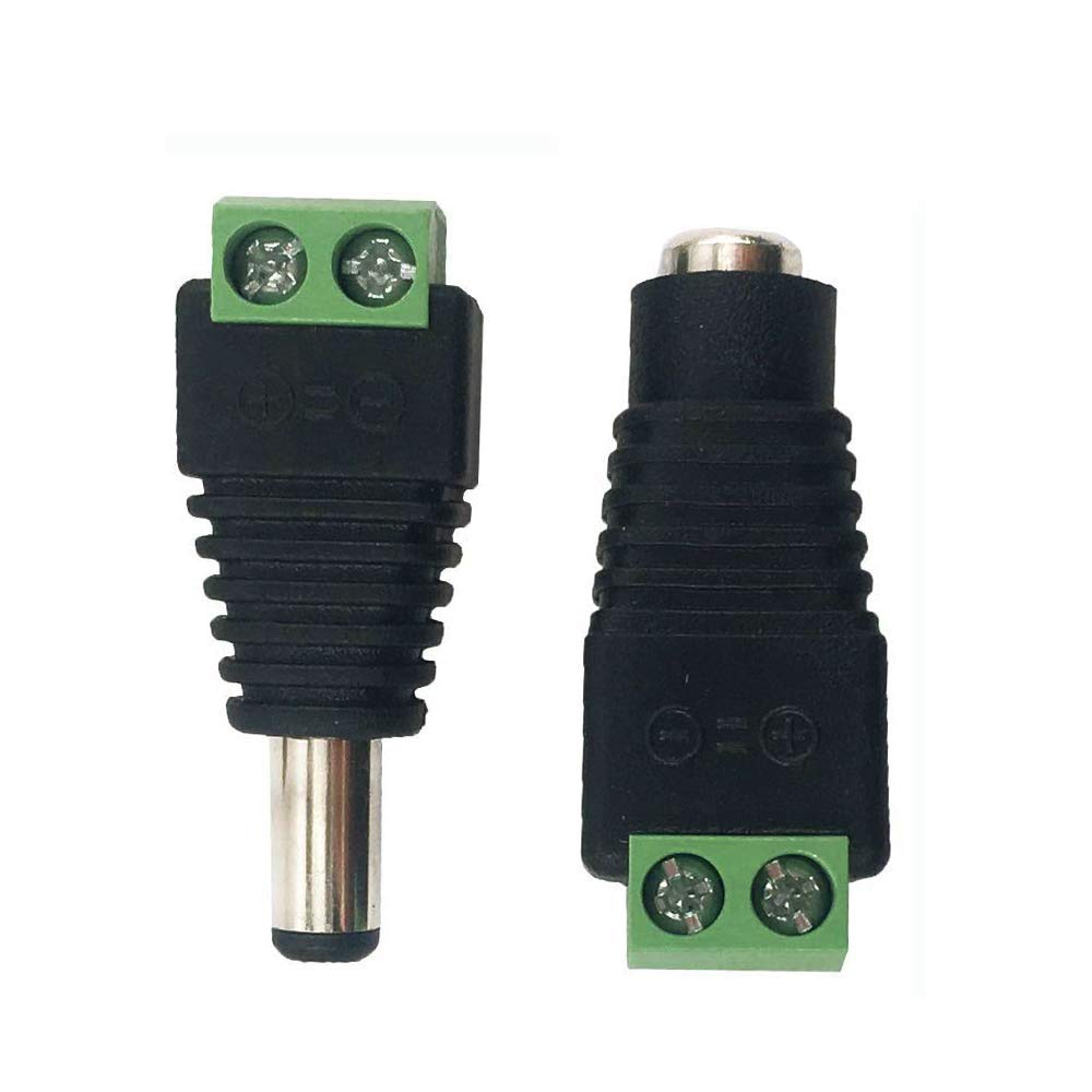 10 pares 12V macho + hembra 2,1 MM x 5,5 DC enchufe adaptador conector para cámara CCTV