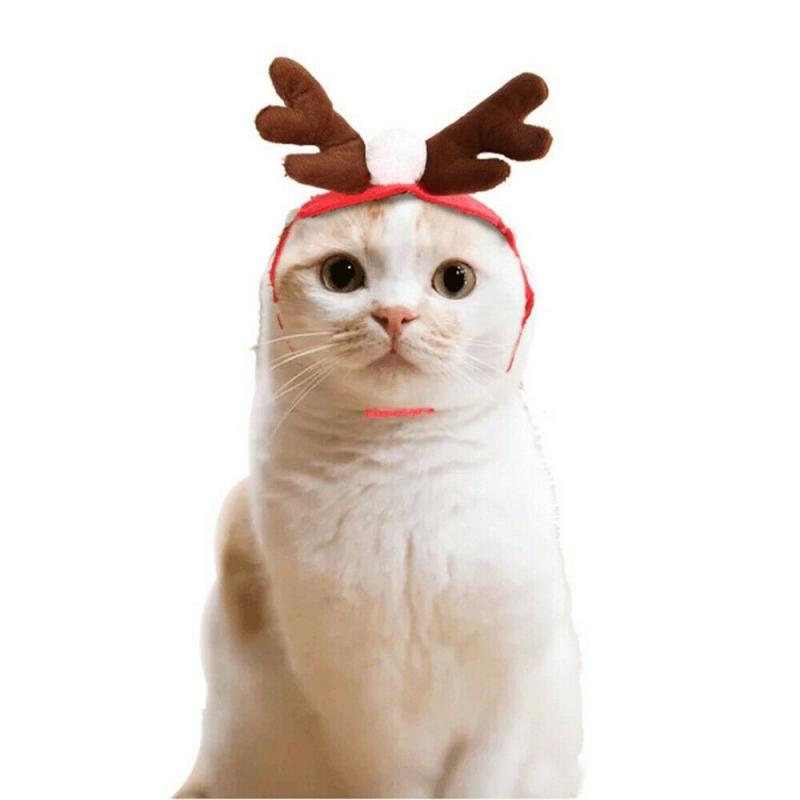 Ropa de Navidad cálida y divertida ropa para perro y gato cachorro rojo de Santa Claus bufanda sombrero cabeza de ciervo perros lindos capa disfraz para gatos decoración de Navidad