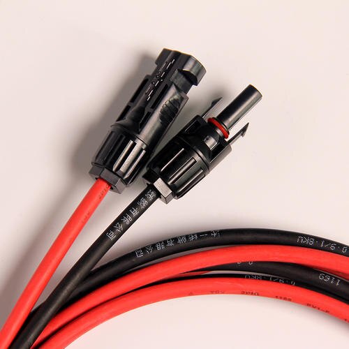 1 par 4mm 2.5 kvadratiske solcellepanel fotovoltaisk kabel kobbertråd sort og rød med vandtæt stik solcelle pv kabel 6/4/2.5 mm