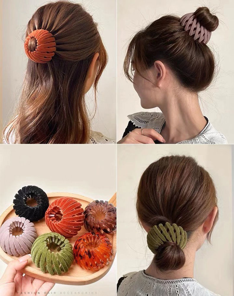 Haar Clip Vogelnest Vormige Magische Haar Houder Fluwelen Haar Ring Bal Hoofd Haar Apparaat Hoge Paardenstaart Haar Artefact Accessoires