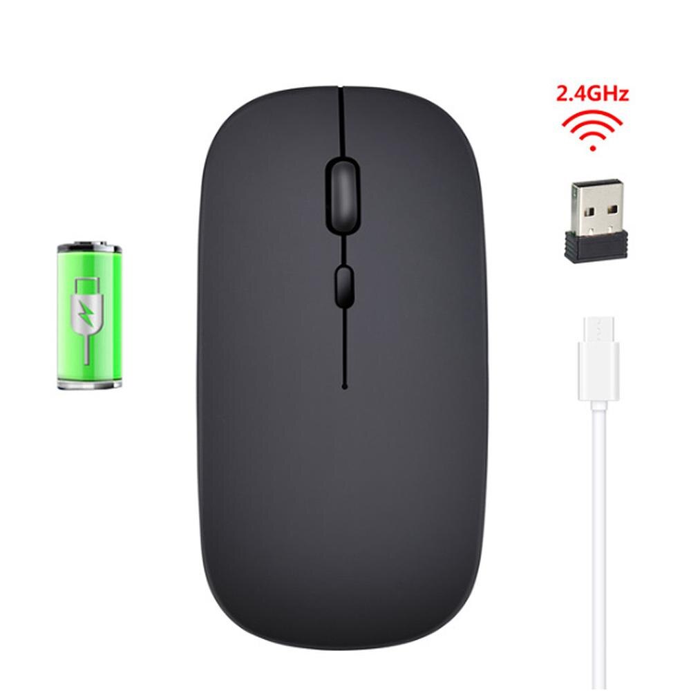 1600Dpi Wireless Mouse 2.4G Classic Rechargeable Mice Ultra-Thin Silent Mouse Mute For Laptop PC Office Notebook: black