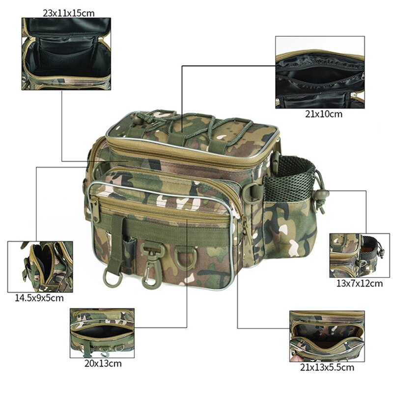 Fishing Tackle Bag Reel Lures Storage Box Waist Shoulder Camera Handbag Pouch Fishing Bag Outdoor Fishing Tackle Bag