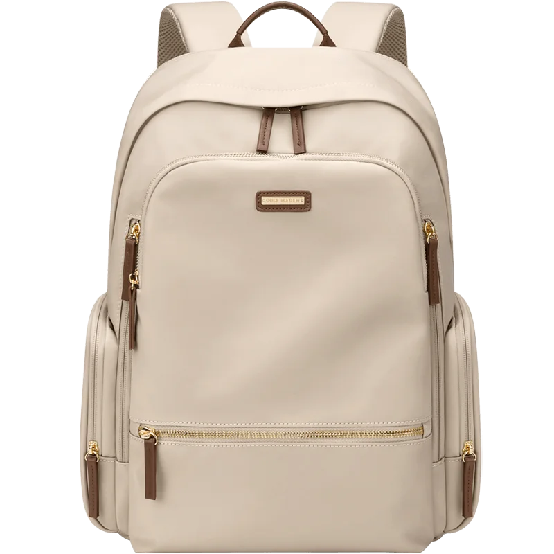 GOLF Backpack Laptop 15 6 Inch Women Back Bag Computer Backpacks Leisure Commuting College Students Female School Bags: Khaki