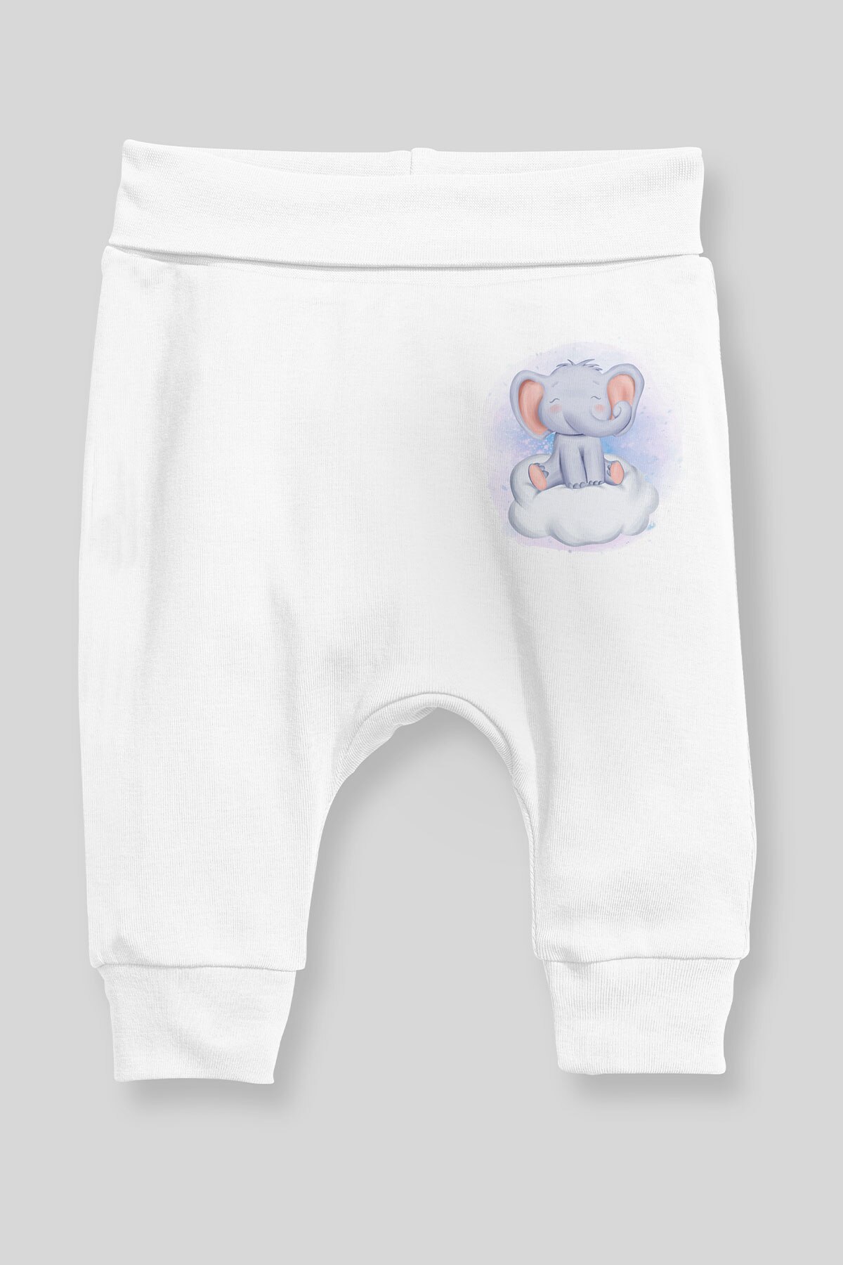 Angemiel bebê nuvens sobre pequeno elefante bebê menino harem calças pantalon branco