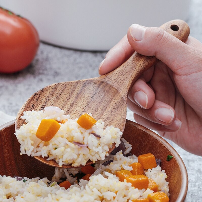 Køkken lang håndteret træ ris ske redskaber madlavning værktøjer