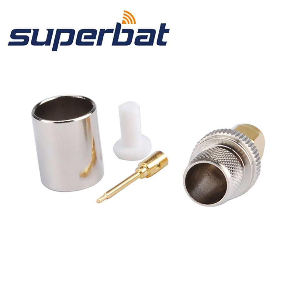 Superbat 10pcs SMA Male PC/LAN Crimp for Coaxial Cable RG8 RG213 LMR400