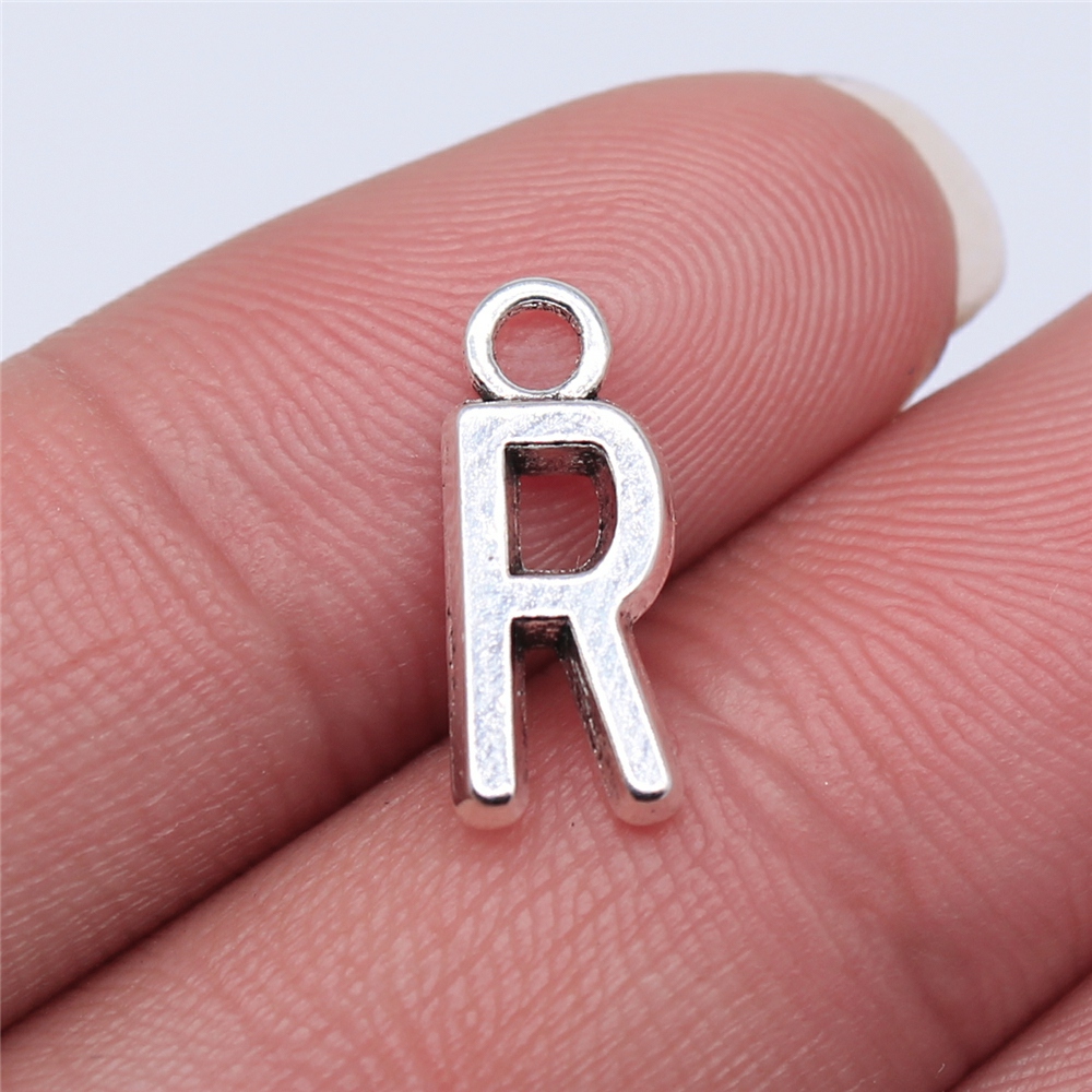 WYSIWYG 26pcs 16mm Alfabet A-Z Letters Charms Antiek Zilver Kleur Hangers Maken DIY Handgemaakte Tibetaanse Vinden Sieraden: Titanium Plated