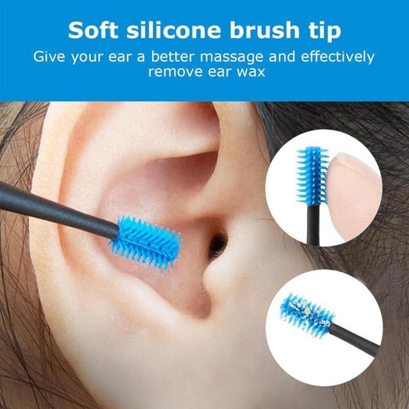 Cure-oreille en Silicone souple, cure-oreille à Double extrémité, dissolvant de cire d&#39;oreille, cuillère, outil de nettoyage des oreilles, 1 pièces