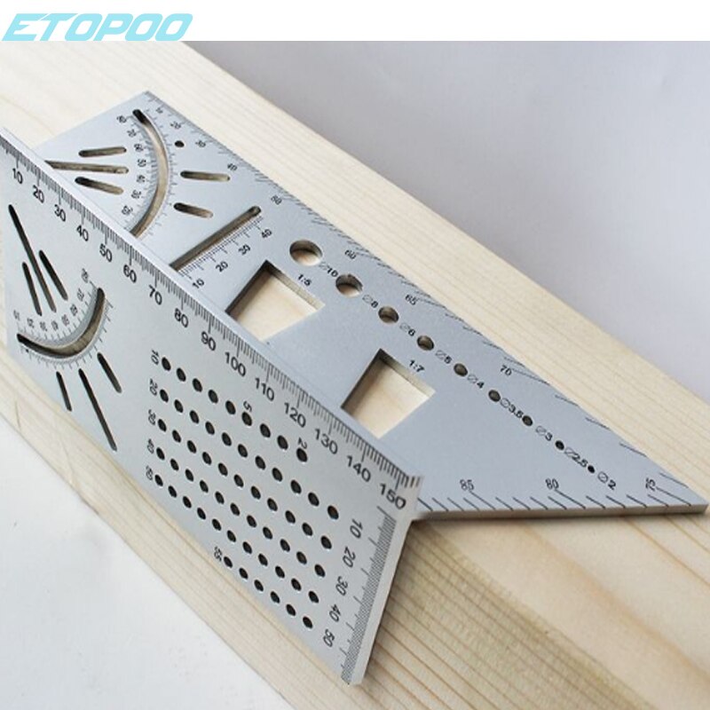 Japanse Aluminium 45 Graden 90 Graden Houtbewerking Multifunctionele Vierkante Gauge Hoek Gradenboog Over De Heerser: Aluminum white