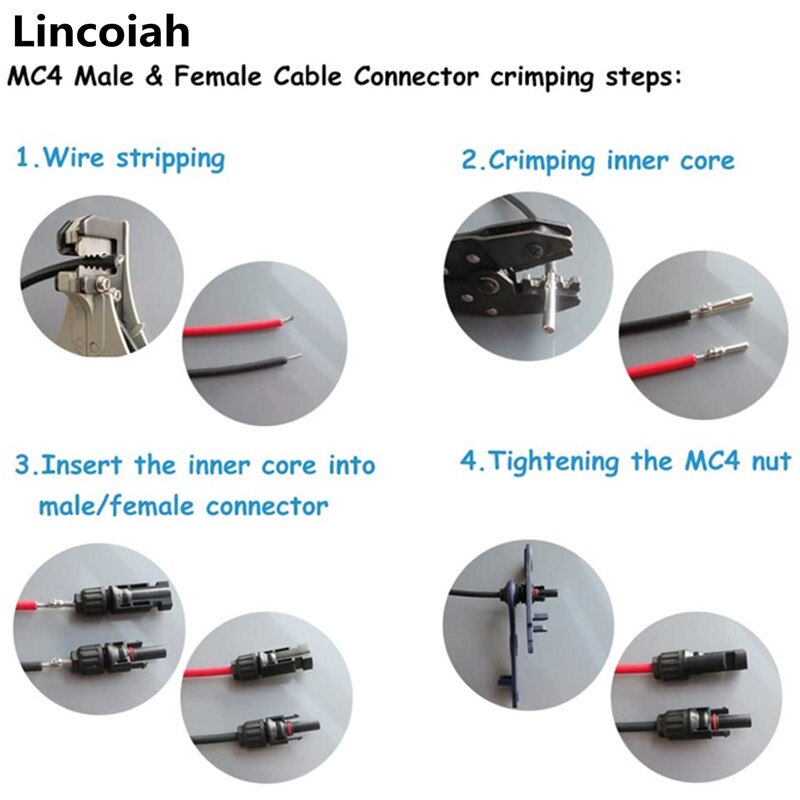 Conectores de Cable Solar (macho y hembra) para paneles solares y sistemas fotovoltaicos, 100 Uds./50 pares