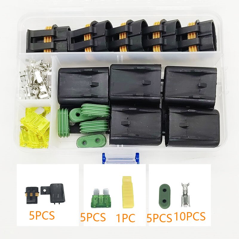 Boîte à fusibles 1A/2A/5A/7.5A/10A/15A/20A/25A/30A et porte-fusible de voiture à lame ATC pour véhicule automobile RV camion remorque prise de fusible modifiée