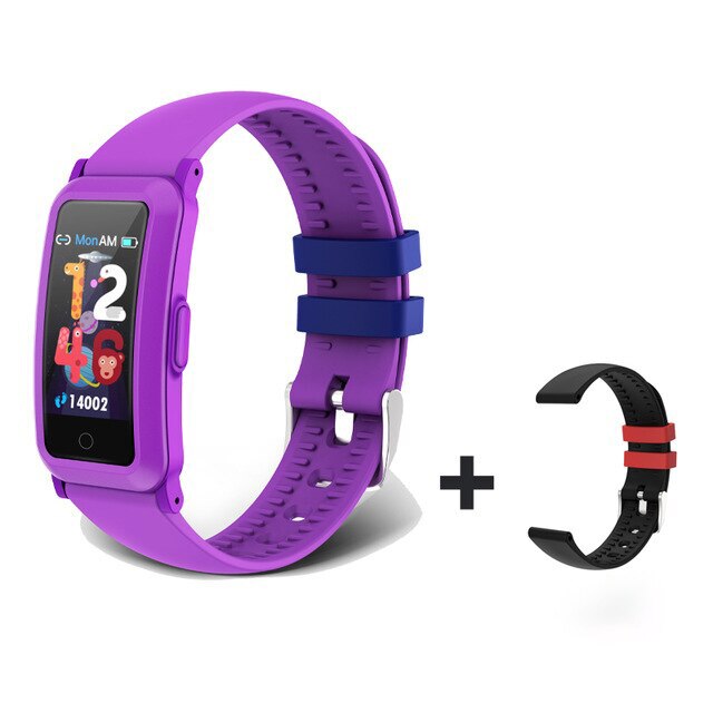 BingoFit FT907 Kids Smart Wristbands Waterproof IP68 Heart Rate Blood Pressure Tracker Sports SmartWatch Take Medicine Reminder: Purple With Gift