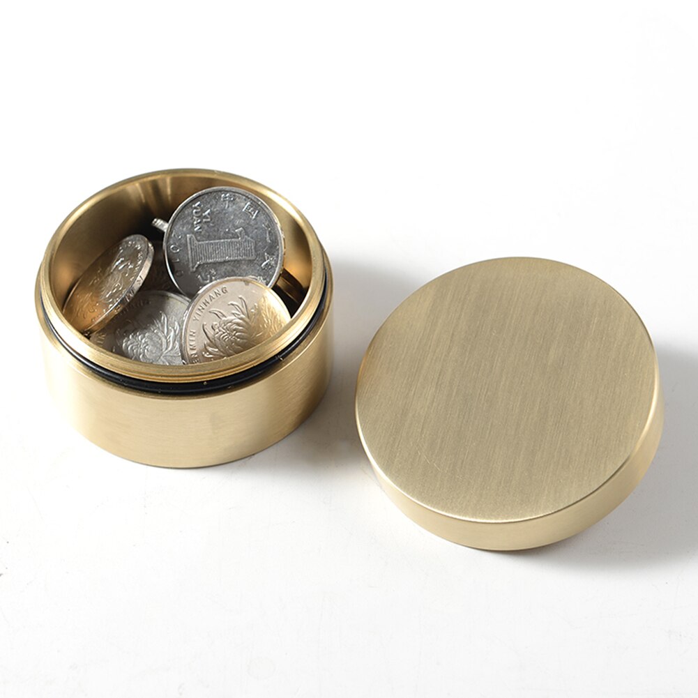 Multifunctional Brass Seal Cabin Medicine Metal Jewelry Storage Box Pocket Pill Holder Container Waterproof Brass Pill Cases