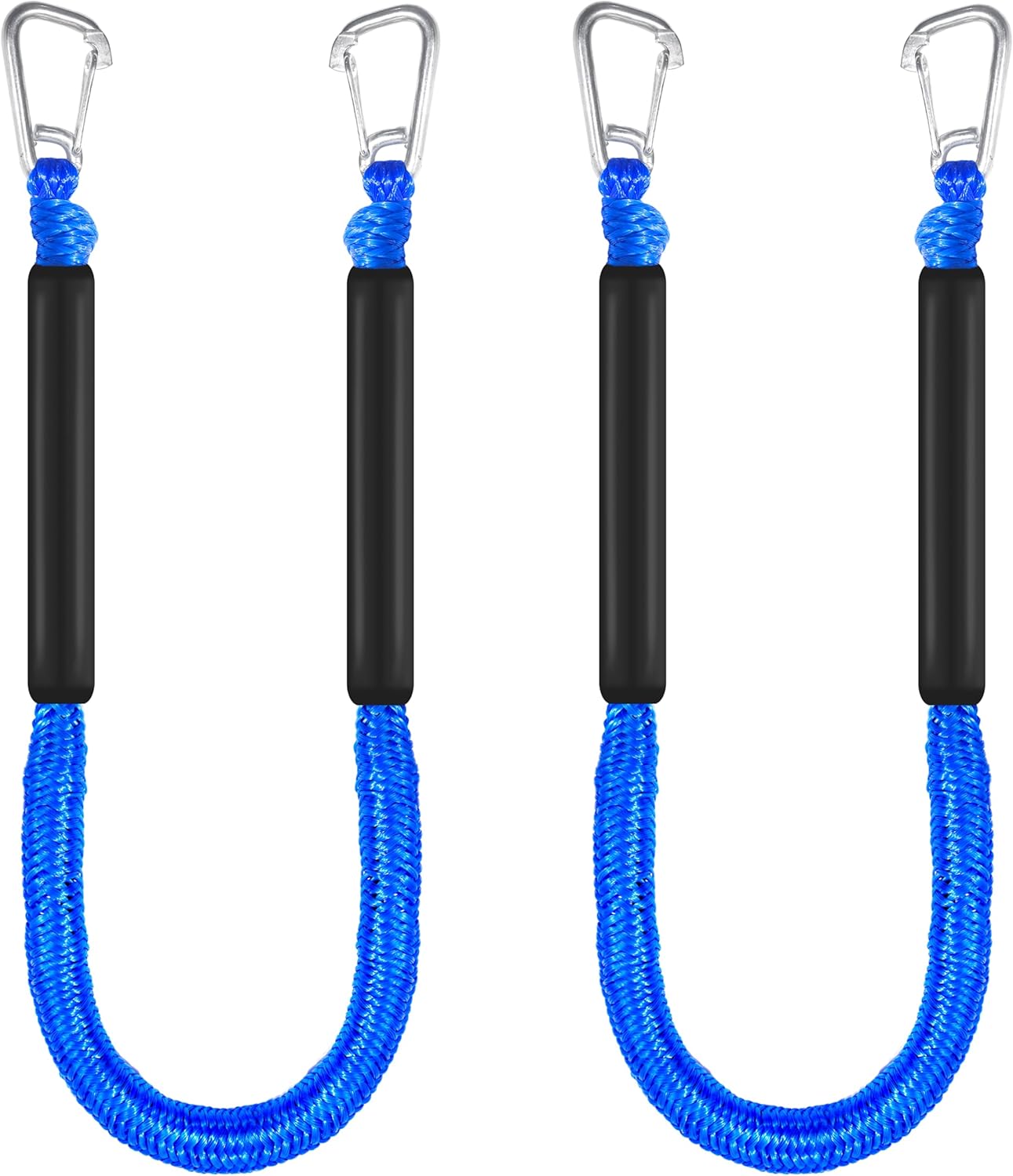 Líneas de muelle elásticas de 4 pies para barco, cuerdas de amarre de muelle (azul, 4 pies con un gancho): Azul