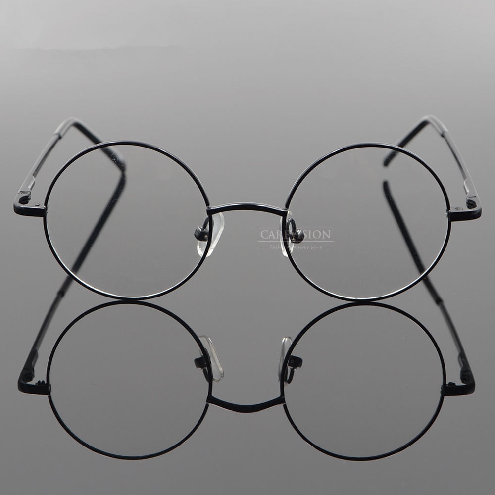 Vintage runde små fjederhængsler john lennon metal brillerammer fuld kant nærsynethed rx stand briller