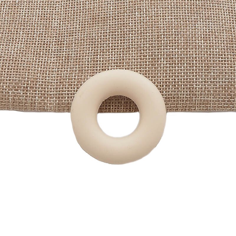 Chenkai-anneau de dentition Silicone sans BPA | Perles de donuts pour bébé, pour la fabrication bricolage, accessoires de jouets, 50 pièces: Navajo White