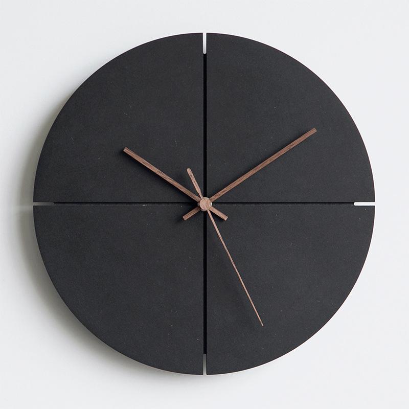 Nordic Minimalistische Wandklok Zwarte Woonkamer Klokken Persoonlijkheid Huishoudelijke Stille Muur Horloges Home Decor: A