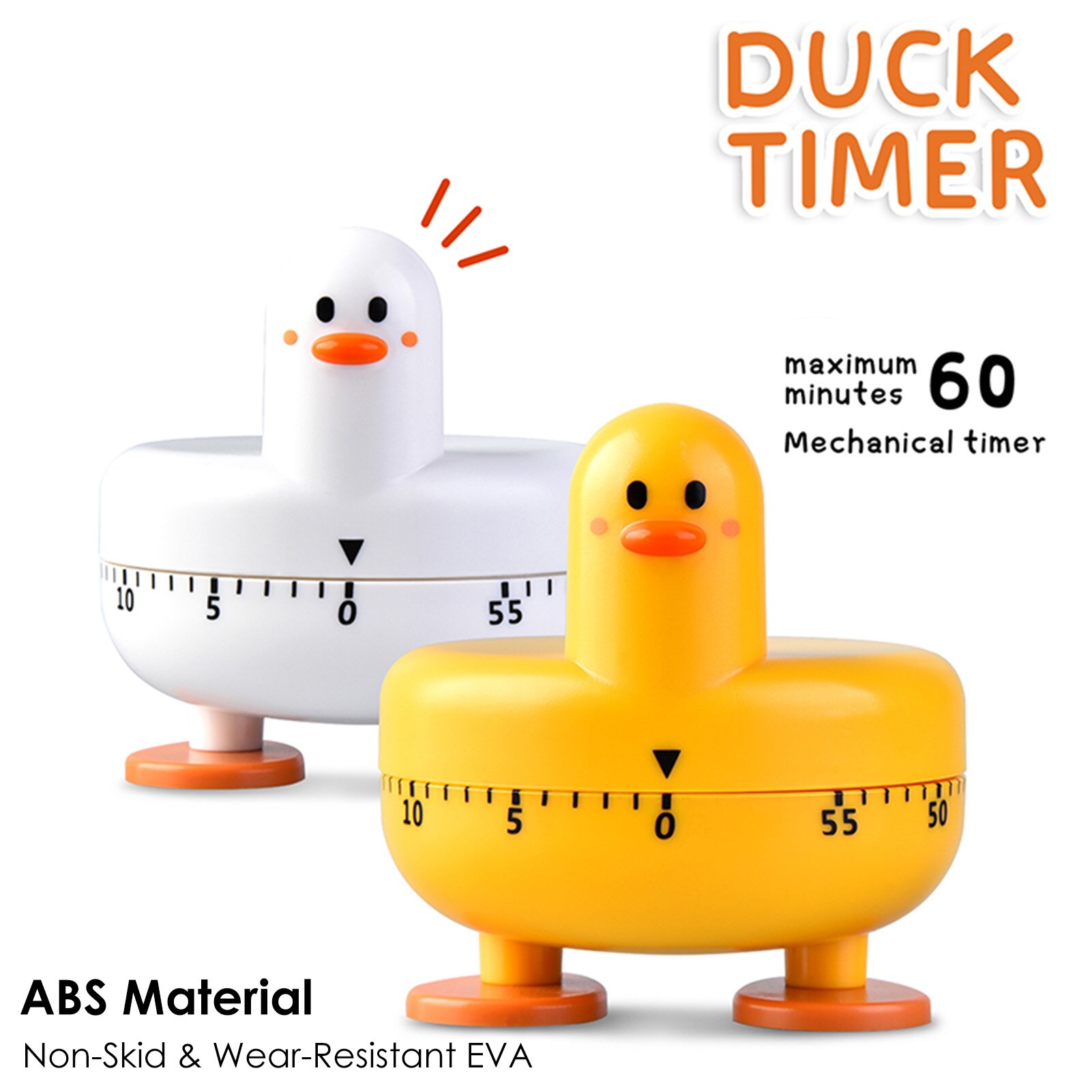Kitchen Mechanical Timer Students Mini Lovely Duck Appearance Rotatable Time Reminder