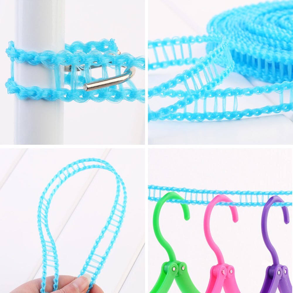 8M Outdoor Travel Business Clothesline Washing Clothes Line Rope Practical Portable Clothes Rope Random Color