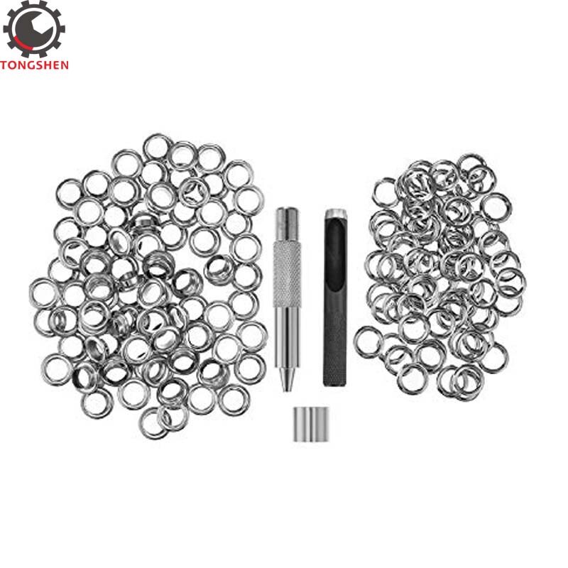 100 Sets Grommet Tool Kit Grommet Setting Tool Metal Eyelets With Grommets Inside Diameter 12mm for DIY Leathercraft Accessory