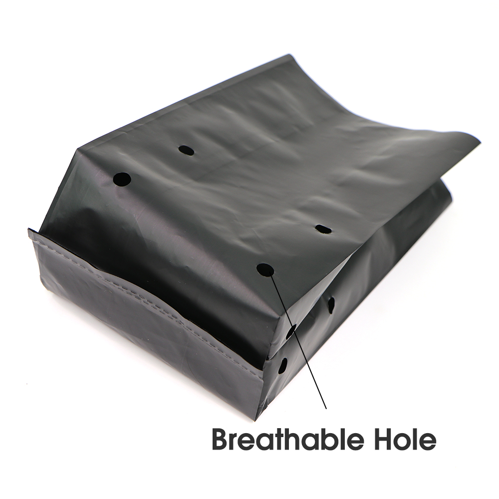 Bolsa gruesa para plantar plántulas de PE, maceta de cultivo de plantas de vivero transpirable negra para contenedor de trasplante de árboles de huerto de jardín