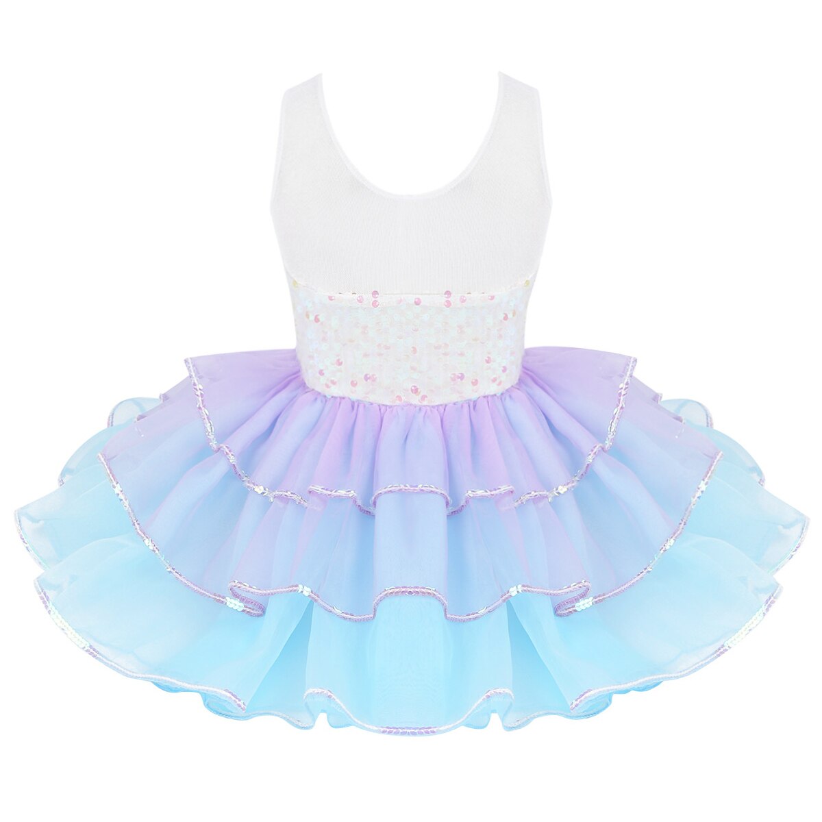 IEFiEL, ropa para bailar de Ballet para niños y niñas, vestido con tutú de malla de lentejuelas brillantes, lazo en la cintura, para Ballet, danza