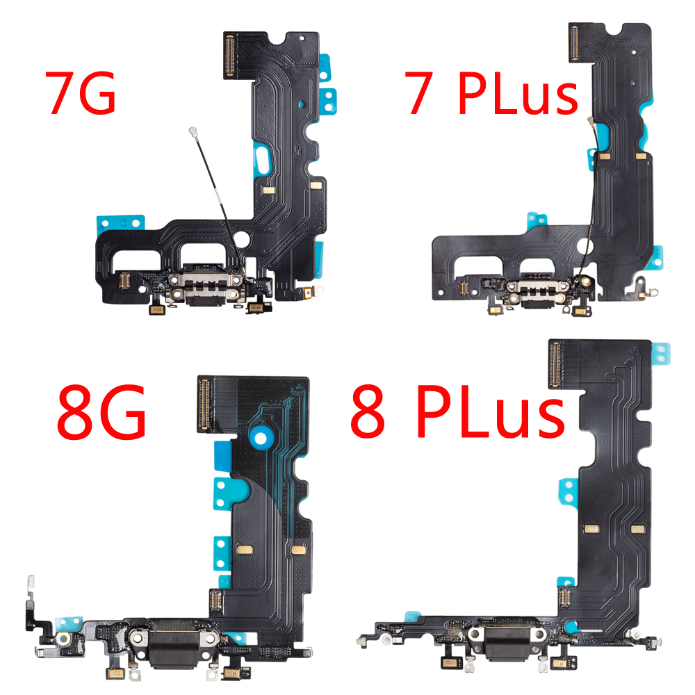 10 sztuk/partia ładowania Flex Cable dla iPhone 7 8 Plus XR XS max X USB ładowarka Port złącze dokujące z mikrofonem Flex Cable