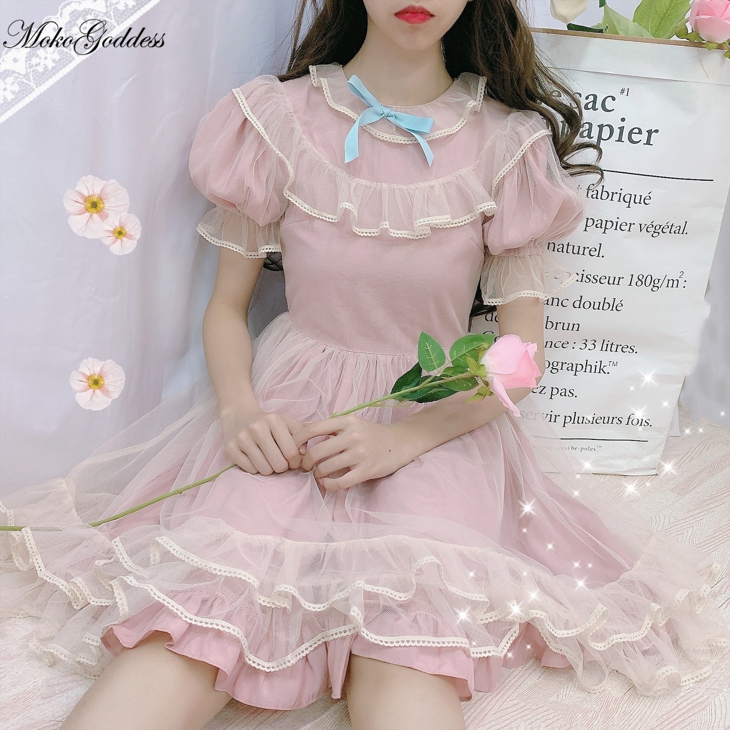 summer cute Japanese sweet Lolita Dress kawaii clothing renaissance victorian dress loli tea party dresses for women