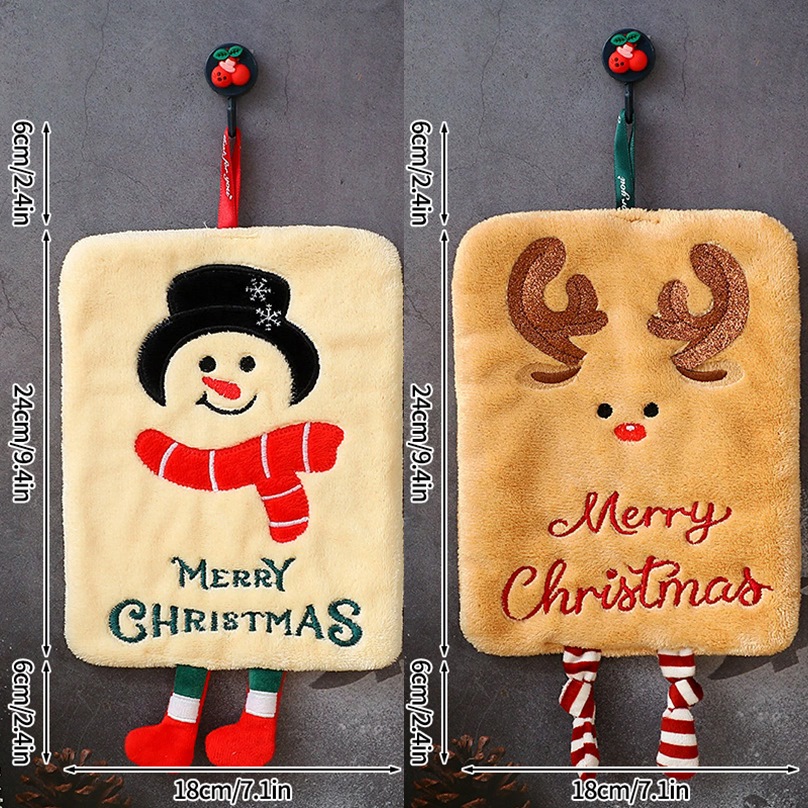 Christmas Hand Towels Cute Kitchen Towel Decortive Handkerchief Towels Bathroom Hanging Towel for Hands Christmas Decoration: Blue