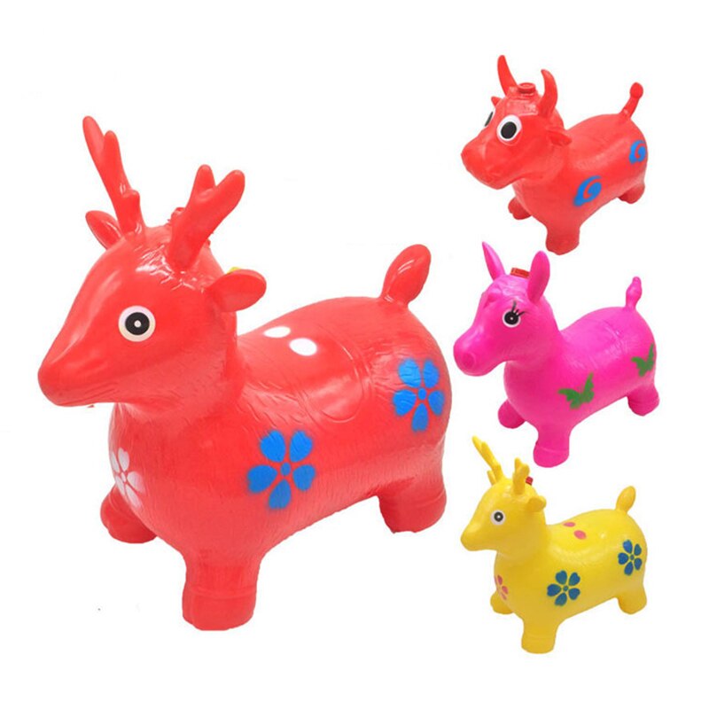 Springkussen Springen Ritten op Dier Bouncy Paard Speelgoed Kind Kids Rubber Herten Speelgoed Willekeurige Kleuren