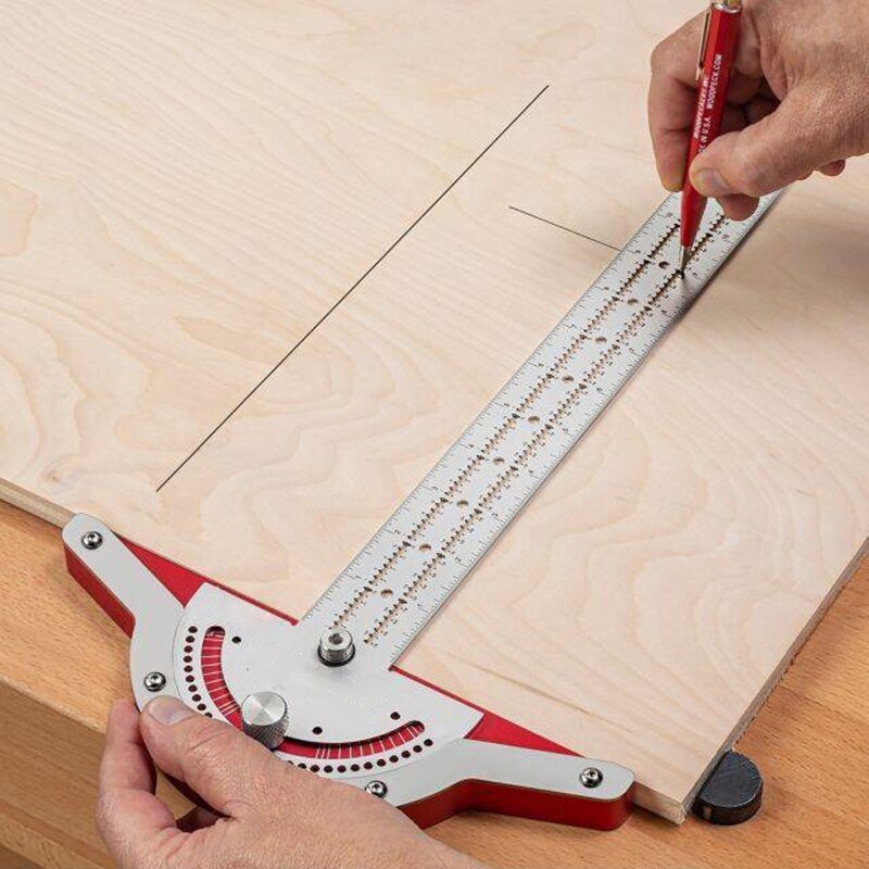 Metal Stainless Steel Woodworkers Edge Angle Rulerdesign Ruler One-foot Multi-purpose Comfortable and Durable