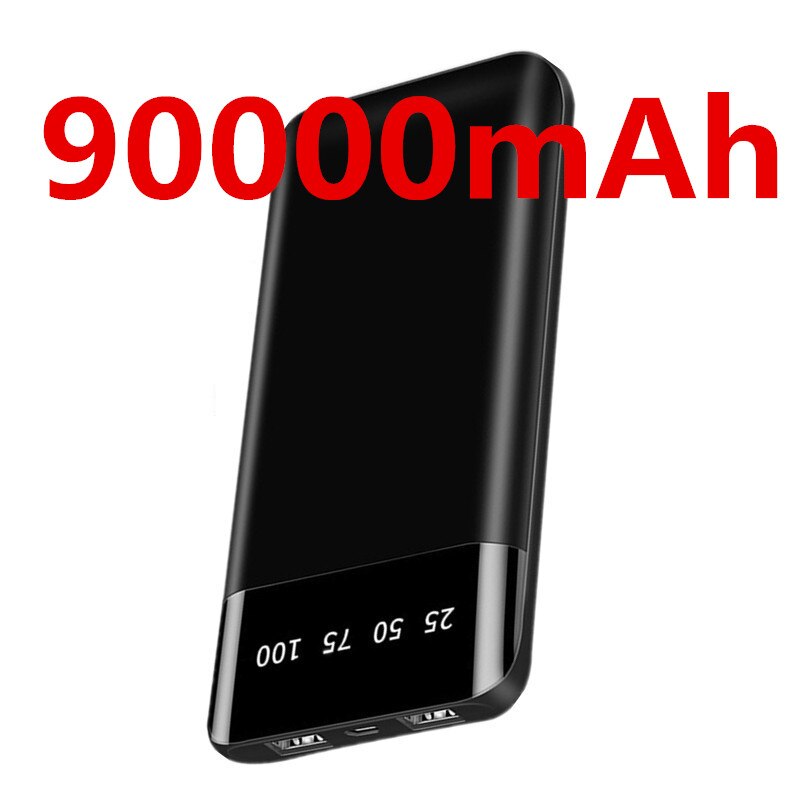 Energie Bank Tragbare Ladegerät Für iPhone Xiaomi mi Handy, Mobiltelefon Energie 90000 mAh Poverbank LED Externe Batterie Telefon