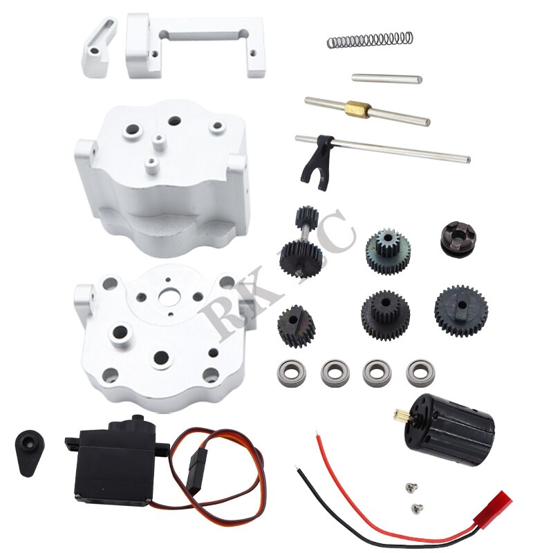 Wpl Metal Gearbox Full Metal Gear 2-Speed Super Large Torque 370 Motor for WPL B14 B24 B36 C14 C24 MN D90 MN99S RC Car Upgrade: Burgundowy