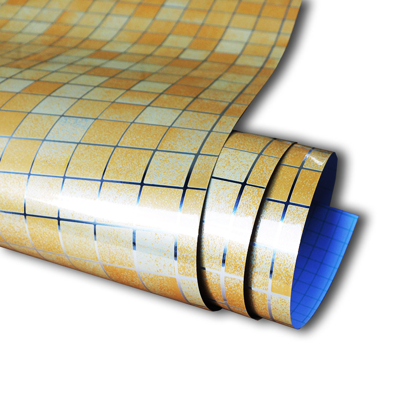Moderne pvc selvklæbende tapet badeværelse tapet køkken vandtæt mosaik fliser klistermærker vinyl boligindretning wallstickers: Orange / 45 cm x 10m
