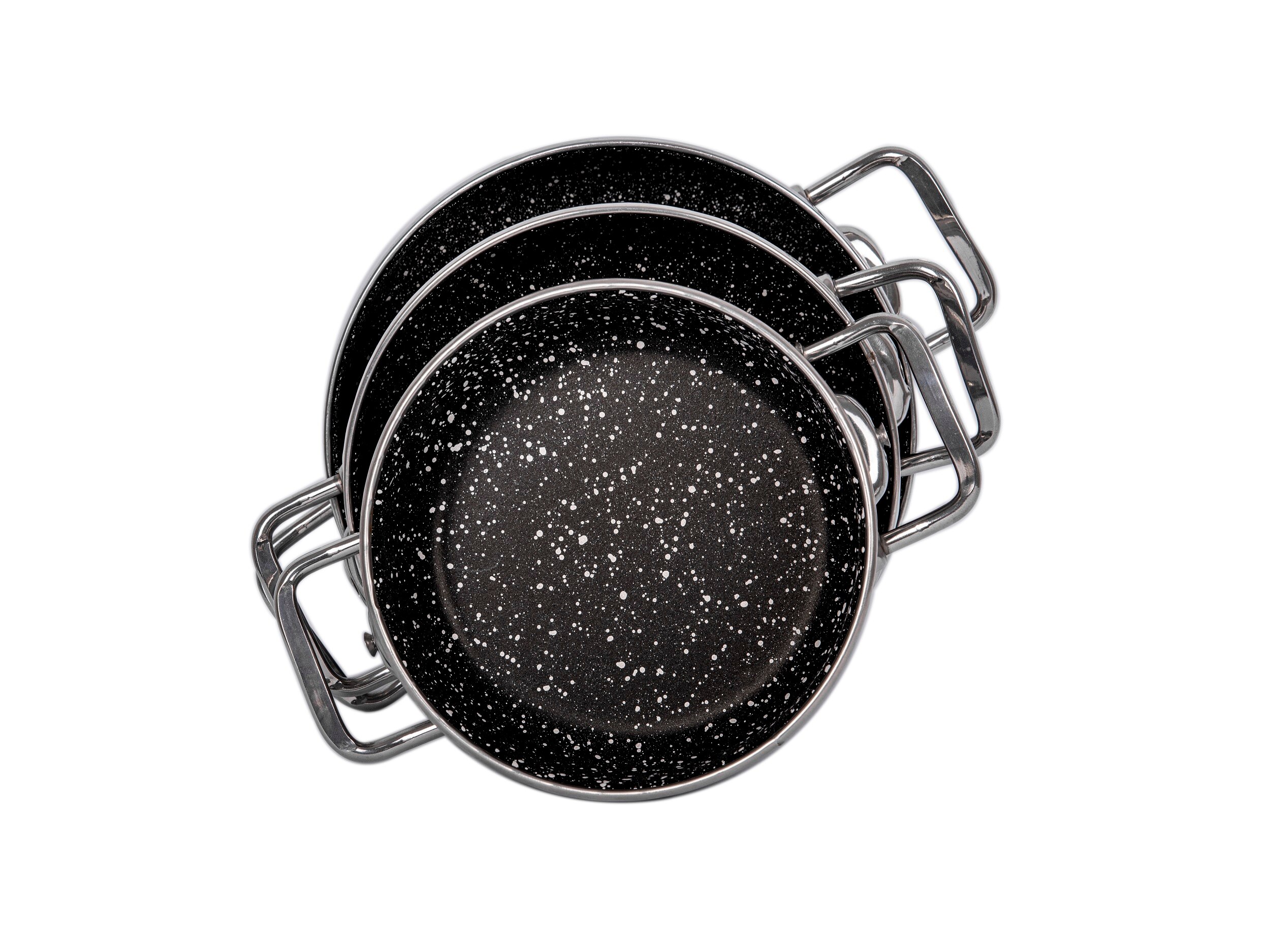 granite cooking pots set 3 mini casserole with glass cover stew pot soup pot milk pot 16/18/20cm