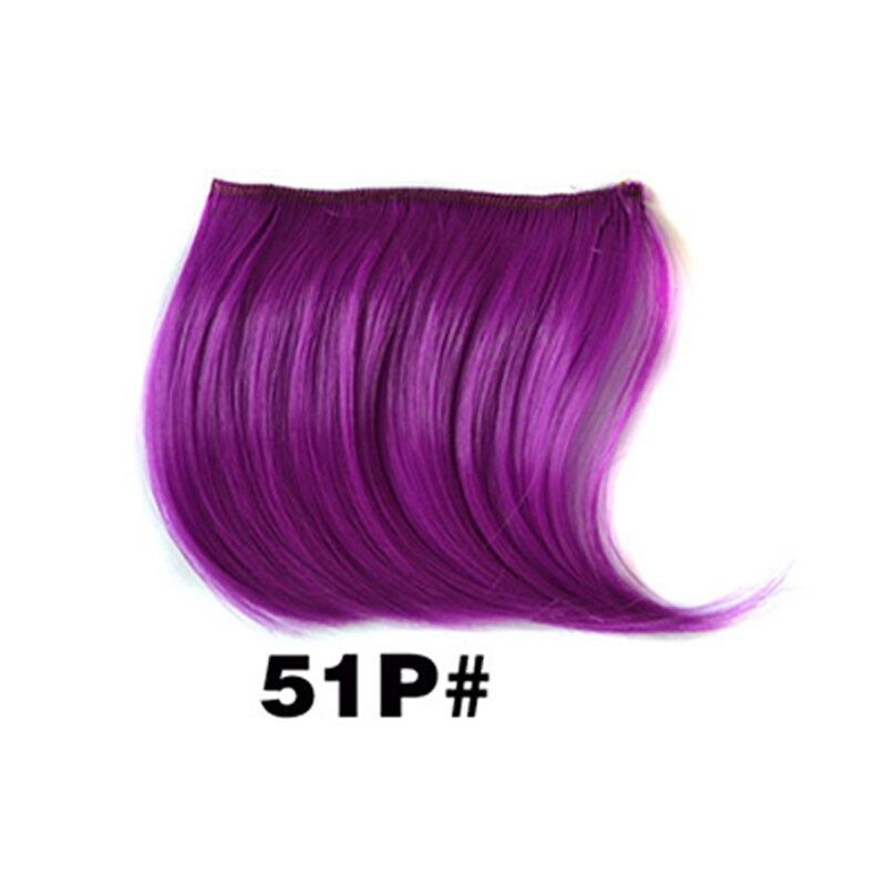 1pc 12 färger snygga tjejer clip on clip framtill bang lugg hårförlängning bit tunna mini peruk horn förläng luggen: 51p