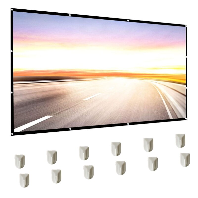 Projector Screen 150 inch 16:9 Foldable Anti-Crease Portable Projection Movies