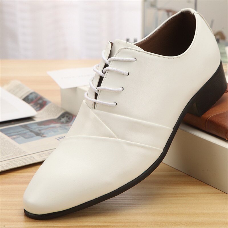 Mens Witte Jurk Schoenen Man Trouwschoenen Mannen Schoenen Lederen Formele Pak Schoenen Zapatos Oxford Hombre Chaussure Homme Mariage