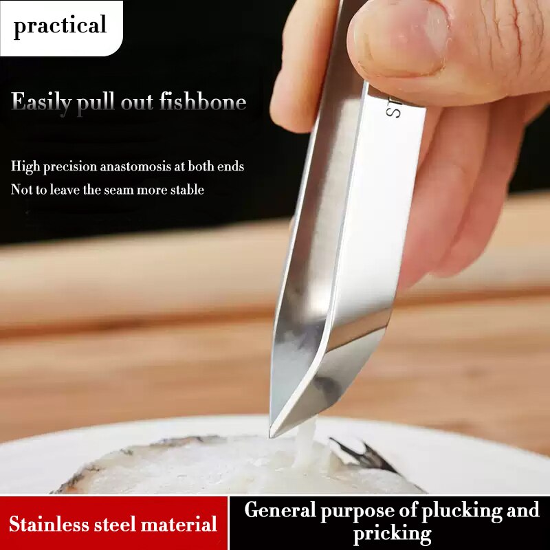 Stainless steel pig hair clip kitchen household salmon bone clip chicken duck feather plucking fish bone pliers tweezers