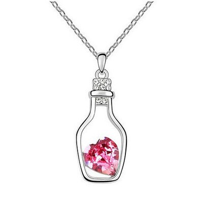 Verkoop Perzik Drift Fles Power Kettingen Crystal Ketting Vrouwen Strand Statement Sieraden: B