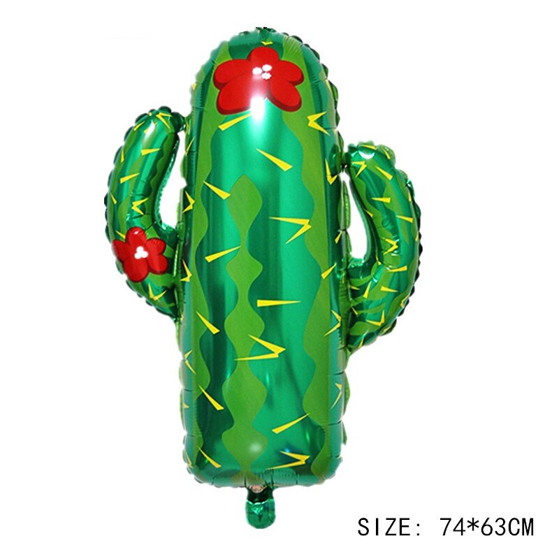 Desert plant cactus tree coconut tree green leaf balloon kid cartoon toy balloon tropical theme decoration aluminum foil balloon: 3