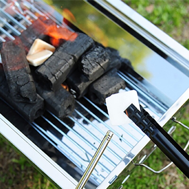 Pince à charbon de Barbecue noir | Poignée en métal, accessoires de gril, pince à aliments en plein air, outil de cuisine de Camping