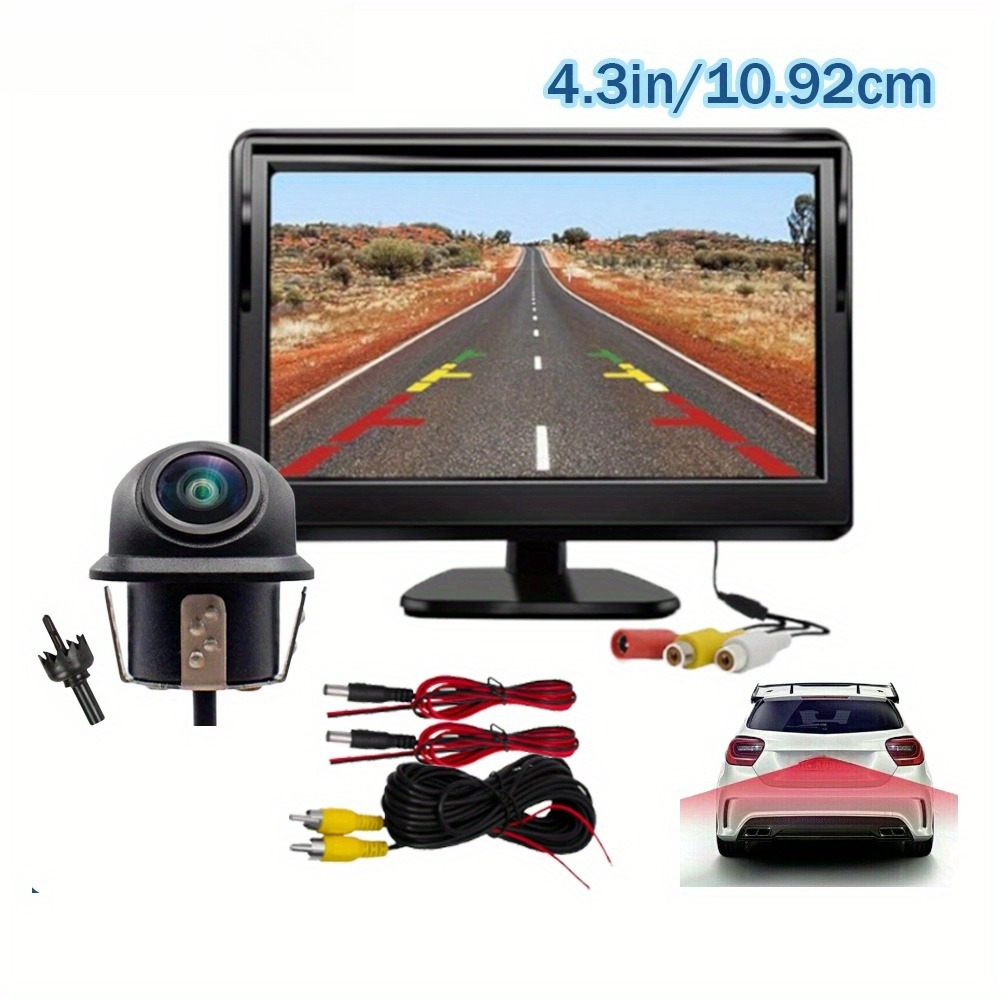 10.92cm Car Backup Camera System with HD Monitor & Wide-Angle Rear View, Night Vision,Easy Install Fit for Cars,Trucks,SUVs, RVs